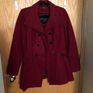 Red Calvin Klein Peacoat